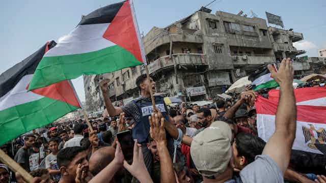 تظاهرات فلسطینی